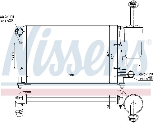 Nissens 696393 - Radiator, mühərrikin soyudulması furqanavto.az