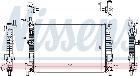 Nissens 68523 - Radiator, mühərrikin soyudulması furqanavto.az