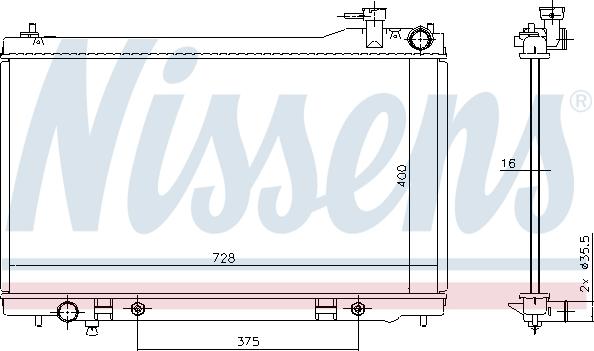 Nissens 681212 - Radiator, mühərrikin soyudulması furqanavto.az