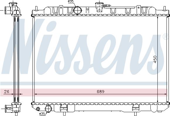 Nissens 68705A - Radiator, mühərrikin soyudulması furqanavto.az