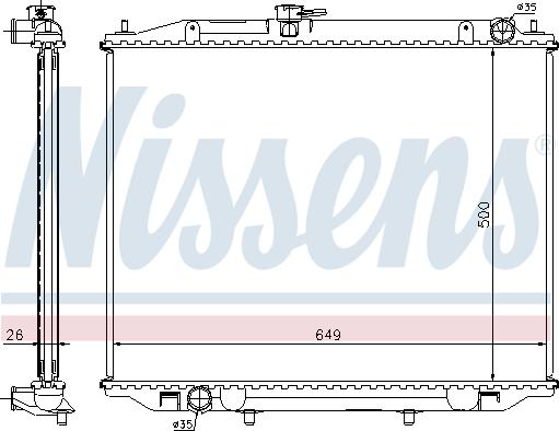 Nissens 68708A - Radiator, mühərrikin soyudulması furqanavto.az