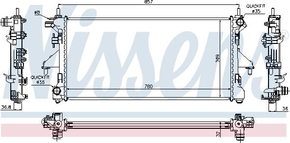 Nissens 63556 - Radiator, mühərrikin soyudulması furqanavto.az