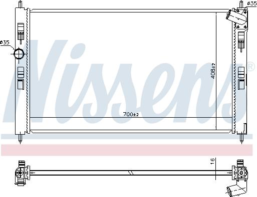 Nissens 636033 - Radiator, mühərrikin soyudulması furqanavto.az