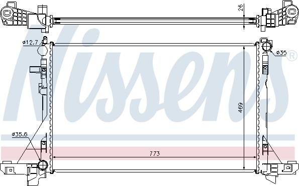 Nissens 630733 - Radiator, mühərrikin soyudulması furqanavto.az