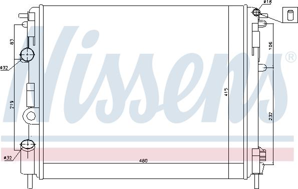 Nissens 695225 - Radiator, mühərrikin soyudulması furqanavto.az