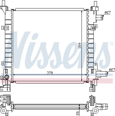 Nissens 692255 - Radiator, mühərrikin soyudulması furqanavto.az