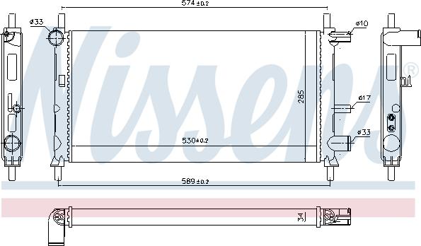 Nissens 695902 - Radiator, mühərrikin soyudulması furqanavto.az