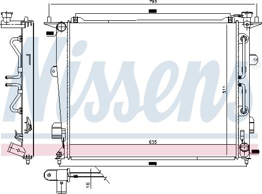 Nissens 675047 - Radiator, mühərrikin soyudulması furqanavto.az