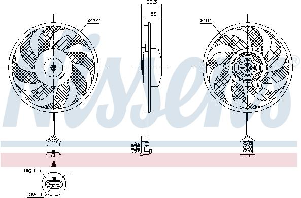 Nissens 85596 - Fen, radiator furqanavto.az