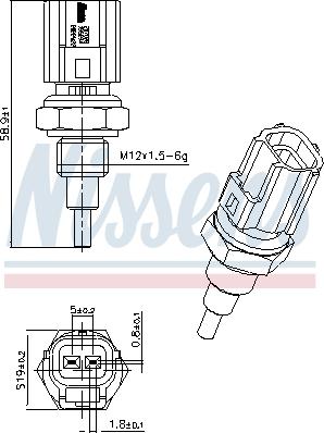 Nissens 207098 - Sensor, soyuducu suyun temperaturu www.furqanavto.az