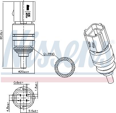 Nissens 207051 - Sensor, soyuducu suyun temperaturu www.furqanavto.az