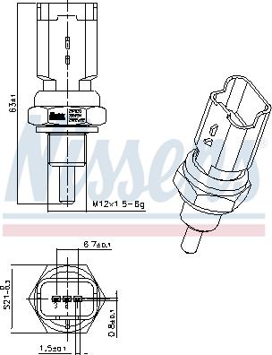 Nissens 207033 - Sensor, soyuducu suyun temperaturu furqanavto.az