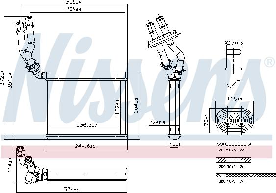 Nissens 707299 - İstilik dəyişdiricisi, daxili isitmə furqanavto.az