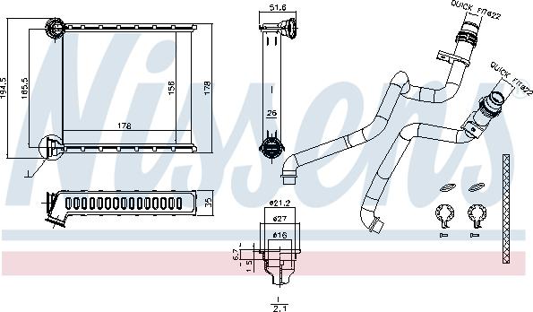 Nissens 73942 - İstilik dəyişdiricisi, daxili isitmə furqanavto.az