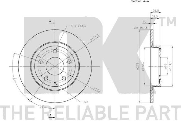 NK 313280 - Əyləc Diski furqanavto.az