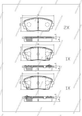 NPS K360A25 - Əyləc altlığı dəsti, əyləc diski furqanavto.az