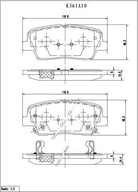 NPS K361A10 - Əyləc altlığı dəsti, əyləc diski furqanavto.az