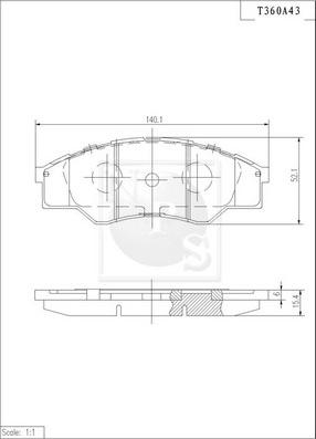 NPS T360A43 - Əyləc altlığı dəsti, əyləc diski furqanavto.az