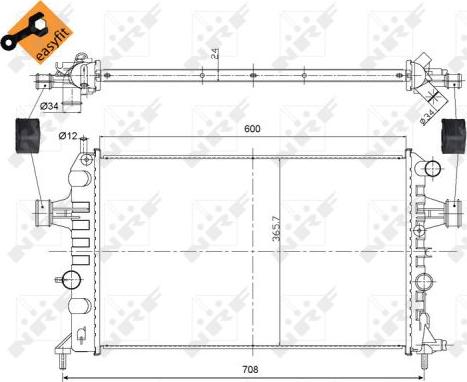 NRF 54668 - Radiator, mühərrikin soyudulması furqanavto.az