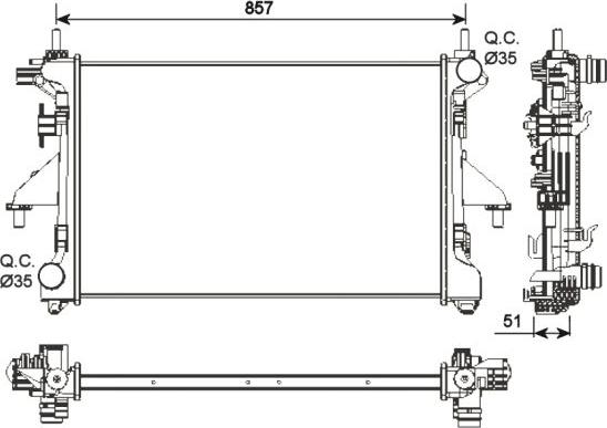 NRF 54203 - Radiator, mühərrikin soyudulması furqanavto.az