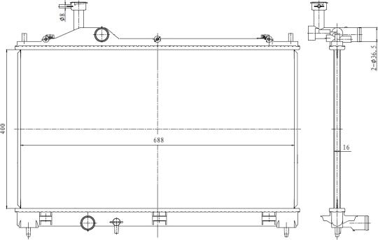 NRF 550025 - Radiator, mühərrikin soyudulması furqanavto.az