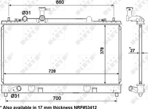 NRF 56063 - Radiator, mühərrikin soyudulması furqanavto.az