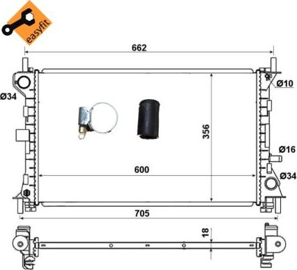 NRF 509615 - Radiator, mühərrikin soyudulması furqanavto.az