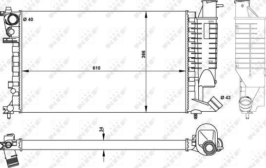 NRF 50425 - Radiator, mühərrikin soyudulması furqanavto.az