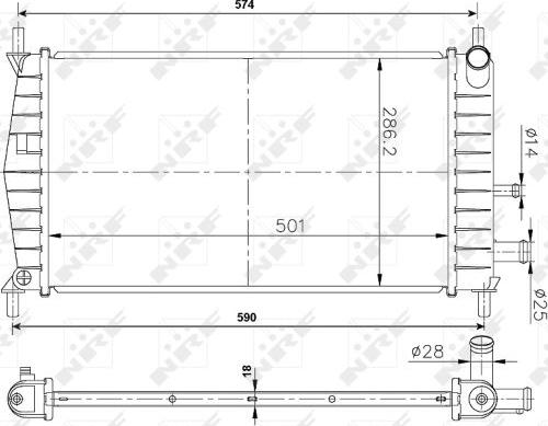 NRF 50131A - Radiator, mühərrikin soyudulması furqanavto.az