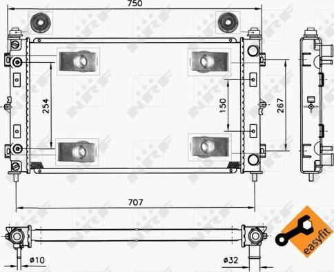 NRF 50232 - Radiator, mühərrikin soyudulması furqanavto.az