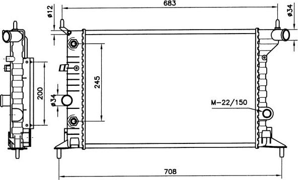 NRF 519516 - Radiator, mühərrikin soyudulması furqanavto.az