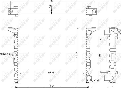 NRF 519523 - Radiator, mühərrikin soyudulması furqanavto.az