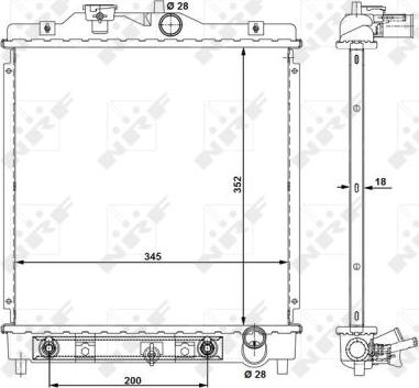 NRF 516355 - Radiator, mühərrikin soyudulması furqanavto.az