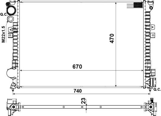 NRF 58958 - Radiator, mühərrikin soyudulması furqanavto.az