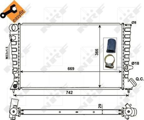 NRF 58101 - Radiator, mühərrikin soyudulması furqanavto.az