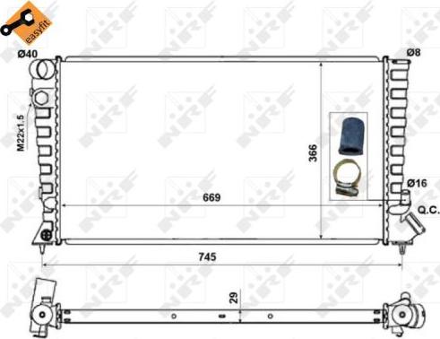 NRF 58189 - Radiator, mühərrikin soyudulması furqanavto.az