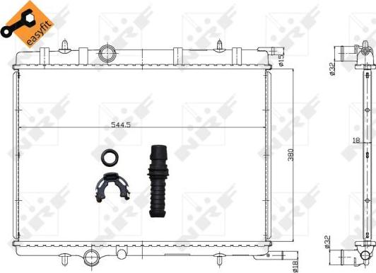 NRF 58304 - Radiator, mühərrikin soyudulması furqanavto.az