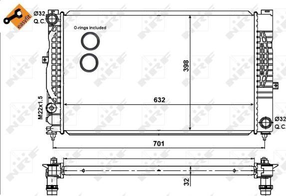 NRF 539504 - Radiator, mühərrikin soyudulması furqanavto.az