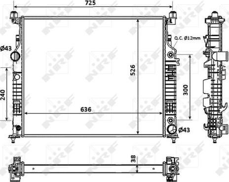 NRF 53937 - Radiator, mühərrikin soyudulması furqanavto.az