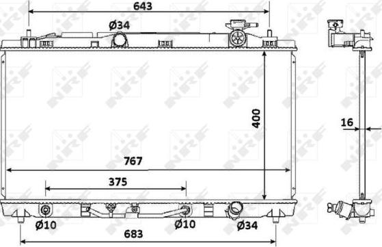 NRF 53922 - Radiator, mühərrikin soyudulması furqanavto.az