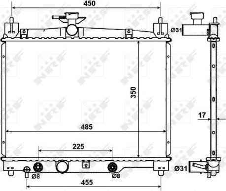 NRF 53599 - Radiator, mühərrikin soyudulması furqanavto.az