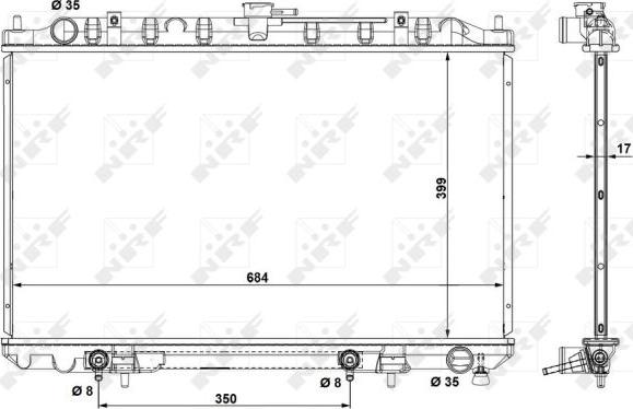 NRF 53693 - Radiator, mühərrikin soyudulması furqanavto.az