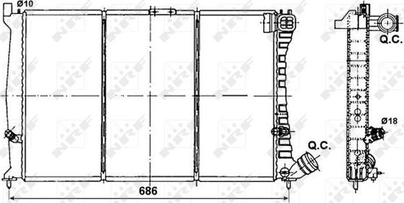 NRF 53085 - Radiator, mühərrikin soyudulması furqanavto.az