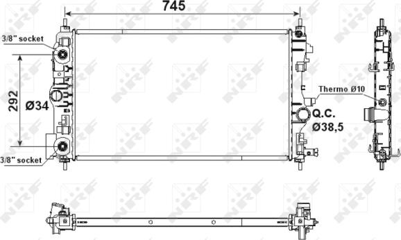 NRF 53159 - Radiator, mühərrikin soyudulması furqanavto.az