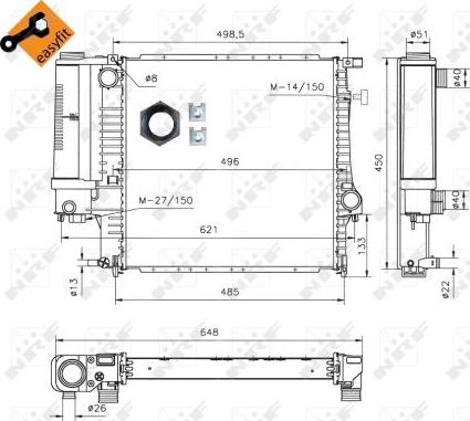 NRF 53849 - Radiator, mühərrikin soyudulması furqanavto.az