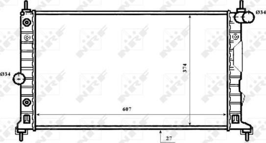 NRF 53844 - Radiator, mühərrikin soyudulması furqanavto.az