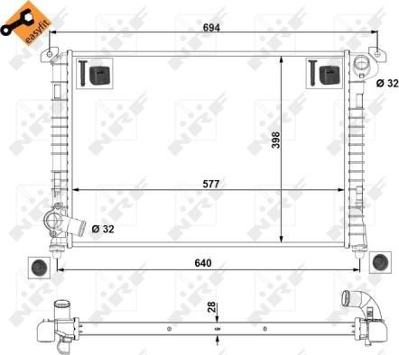 NRF 53807 - Radiator, mühərrikin soyudulması furqanavto.az