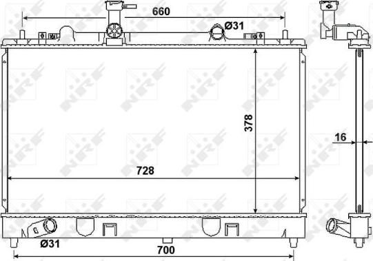 NRF 53383 - Radiator, mühərrikin soyudulması furqanavto.az