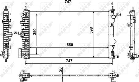 NRF 53775 - Radiator, mühərrikin soyudulması furqanavto.az