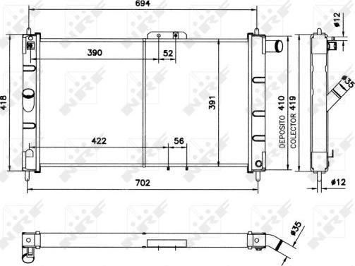 NRF 52055 - Radiator, mühərrikin soyudulması furqanavto.az